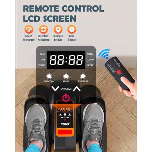 Under Desk Machine, Electric Ellipse Leg Exerciser for Senior, 13 Adjustable Speeds Quiet and Portable Seated Pedal Exerciser for Training with Remote Control