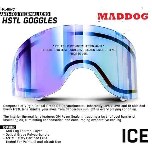 Maddog HK Army HSTL Paintball Airsoft Mask Goggle System | Replaceable Thermal Dual-Pane Anti Fog Lens | Adjustable Full-Face Safety Certified Protection