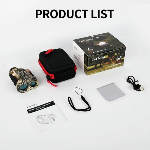 Golf Rangefinder with Slope, 1500 Yards Laser Range Finder Golfing, 6X Magnification, Flag Pole Locking Vibration, Rechargeable Range Finders for Golfers & Hunting