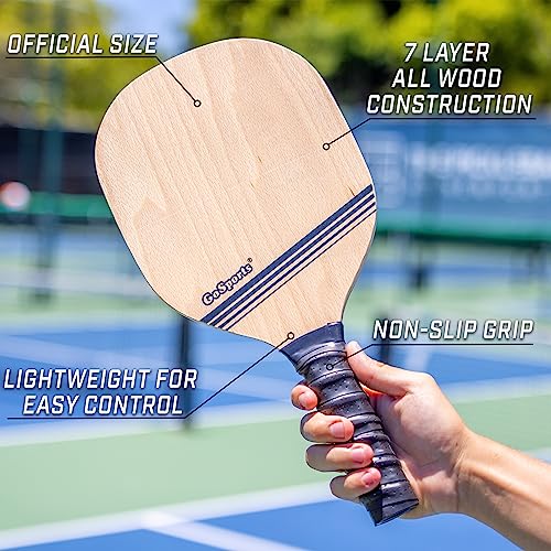 Pickleball Set with 4 Paddles and Balls - Classic, Steel Blue - Portable Carry Case
