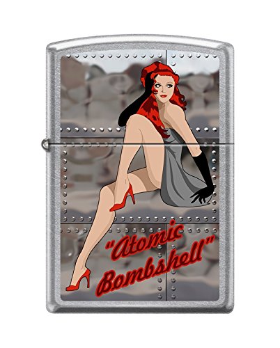 Zippo Custom Windproof Lighter Sexy Lady in Heels with Atomic Bombshell