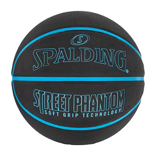 Size 7 29.5" Outdoor Rubber Basketball - Neon Blue/Black Street Phantom