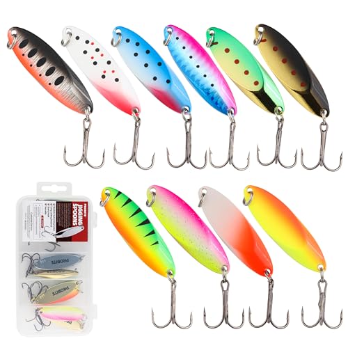 10PCS Jigging Spoon Fishing Lures with Glow & High Flash - 3/4oz