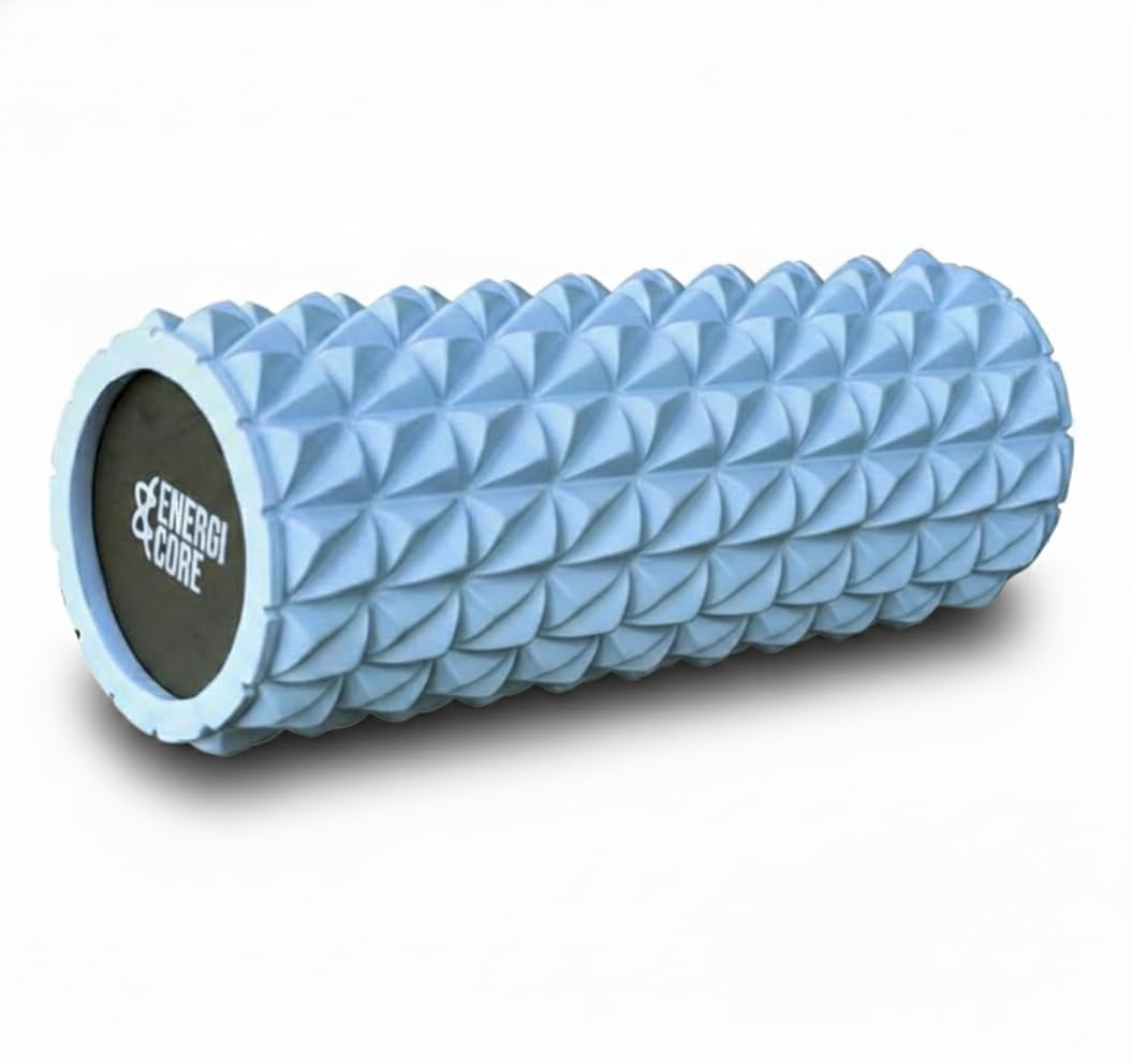 High Density 13-Inch Foam Roller – Wave Textured Deep Tissue Massage Roller for Back & Muscle Recovery, Pilates, Yoga & Full Body Fitness – Blue
