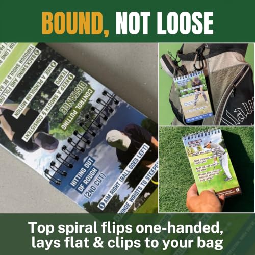 Golf Practice & Play Cheat Sheets Yardage Training Aid - Waterproof Pocket Guide