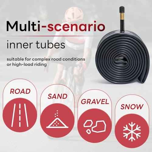 700x35C/43C Heavy Duty Bike Tube,700 x 35C/36C/38C/40C/42C/43C Replacement Bicycle Tube(Single), Reliable 700 x 35C-43C Inner Tube AV48mm Schrader Valve for City/Road/Mountain Cycling Scenarios