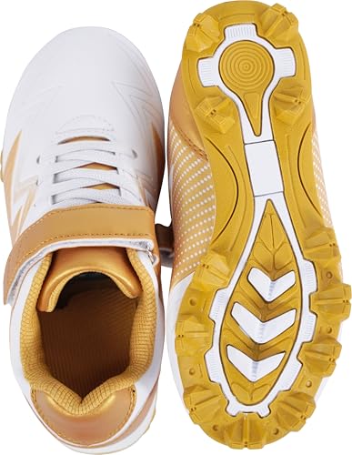 Kids Baseball Cleats Softball Shoes for Boys Girls 11 Little Kid Gold - Athletic Sports Footwear
