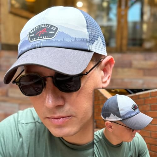 Grace Folly Mesh Baseball Cap - Adjustable Dad Hat for Men & Women - Mountain Ridge Variation