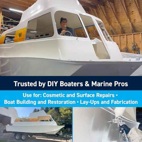 TotalBoat-14409 Marine Gelcoat for Boat Building, Repair and Composite Coatings (White, Quart with Wax)