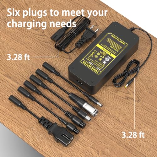 54.6V 2A Electric Bike Charger Fast Charger for 48V 13S Lithium Batteries - Universal 7-in-1 Scooter & Hoverboard Plug