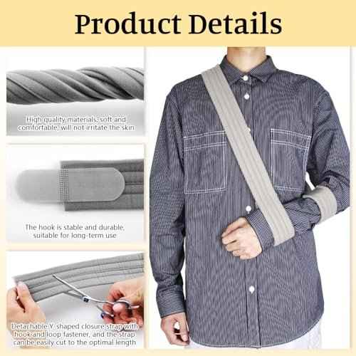 2-Pack Black & Gray Arm Sling Shoulder Immobilizer for Women Men, Adjustable Arm Shoulder Elbow Sling, Forearm Strap for Elbow Wrist Injury, Torn Rotator Cuff, Clavicle Injury Broken