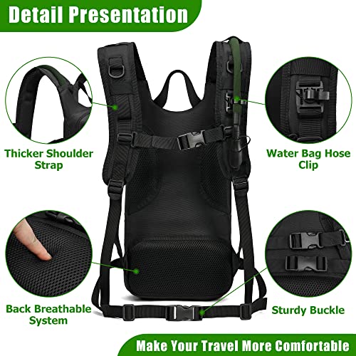 Green 1050D Tactical Hydration Backpack with 3L Water Bladder for Men & Women