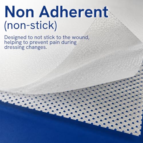 Non-Stick Gauze Pads 3x8 Inch - Pack of 50 Wound Dressings, Absorbent & Painless Removal