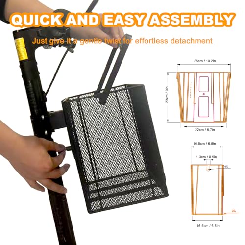 Heavy Duty Bicycle Front Basket with Quick Release Removable Mesh Storage