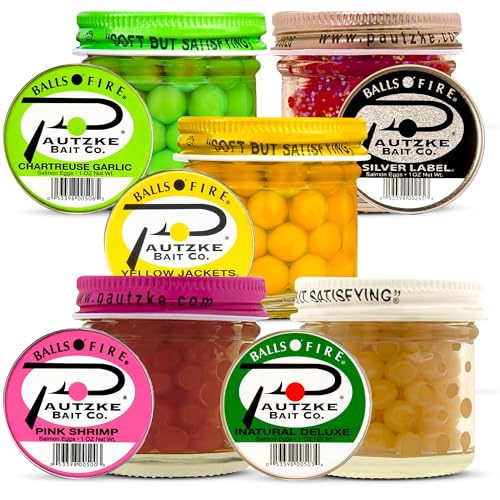 Fishing Bait Set of 5 Salmon Egg Baits - Natural Fish Eggs for Trout & Salmon
