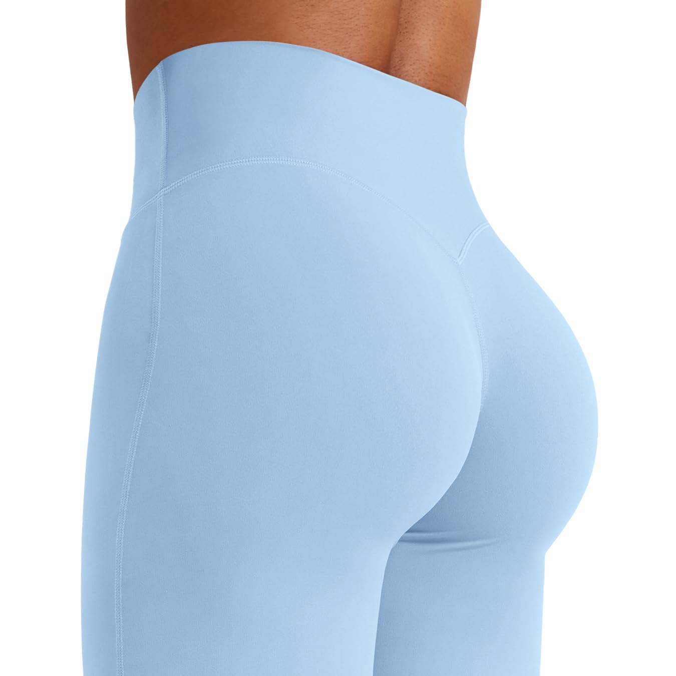 YEOREO Workout Leggings Womens No Front Seam Straight Leggings 29" High Waist Buttery Eddiy Gym Yoga Pants Airy Blue M