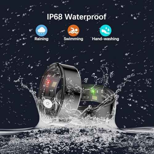Smart Rings for Women Men, Fitness Ring with Heart Rate, Blood Oxygen, HRV, Pressure, Sleep Tracker, Step Tracker, No Subscription Fee, IP68 Waterproof Smart Ring for iPhone & Android (Black 10#)