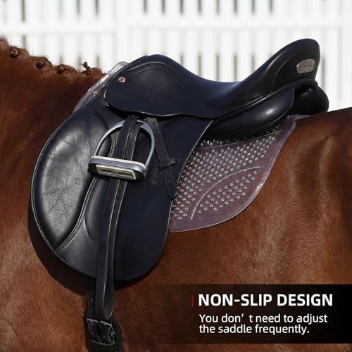 Anti-Slip TPE Horse Saddle Pad for English Saddles - White