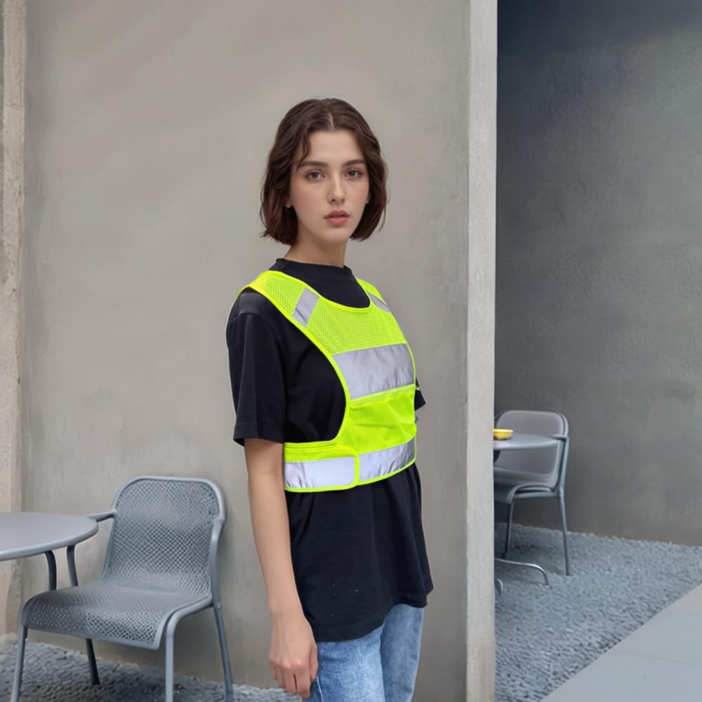 IDOU Reflective Vest Safety Running Gear - High Visibility Vest with Pocket for Running, Biking, Walking, Women & Men/D/M1