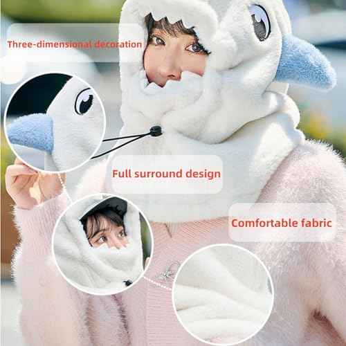 Ski Helmet Cover,Cute Shark Hood Ski Mask,for Women Men Riding Skiing Climbing
