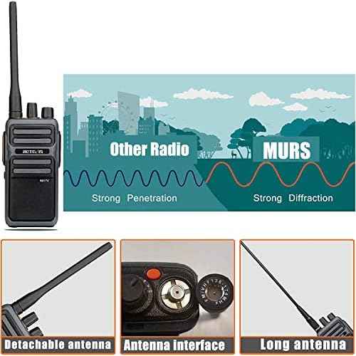Retevis RB17V MURS Radios, 2 Way Radios Long Range,4400mAh Hunting Walkie Talkies Rechargeable, License Free, Local Alarm,Two Way Radios for Skiing Camping Hiking (4 Pack)