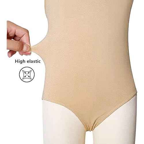DANSHOW Women and Girls Nude Seamless Camisole Undergarment Leotard with Transition Straps
