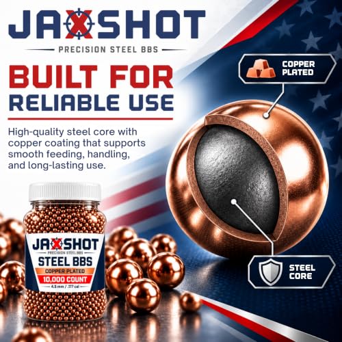 Steel BBs Copper-Plated 4.5mm .177 Cal for Air Guns 10,000 Pack