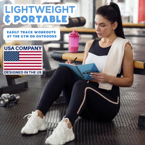 Workout Planner Fitness Log Book for Goals & Tracking - Azure Blue, Soft Cover, 1 Pack