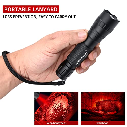 501B-S Red Light Flashlight Tactical LED Zoomable Power Rechargeable
