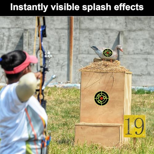 3 Inch Splatter Shooting Targets - 200 Self-Adhesive Reactive Stickers for Range & Archery Training - Variation of THIS listing