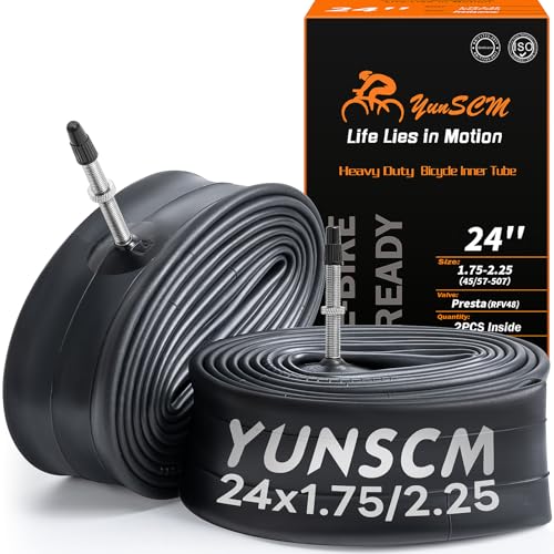 Heavy Duty Bike Inner Tubes 24x1.75-2.25 - Compatible with Road, Mountain & Hybrid Bikes