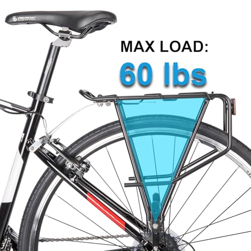 Large Capacity Bike Cargo Rack for Flat Mount Disc & Non-Disc Brake Bikes
