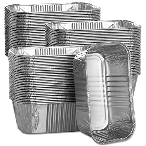Mini Aluminum Loaf Pans 100 Pack - 6 x 3.5 x 2 Inch Disposable Baking Molds - Perfect for Bread Cake and Holiday Treats