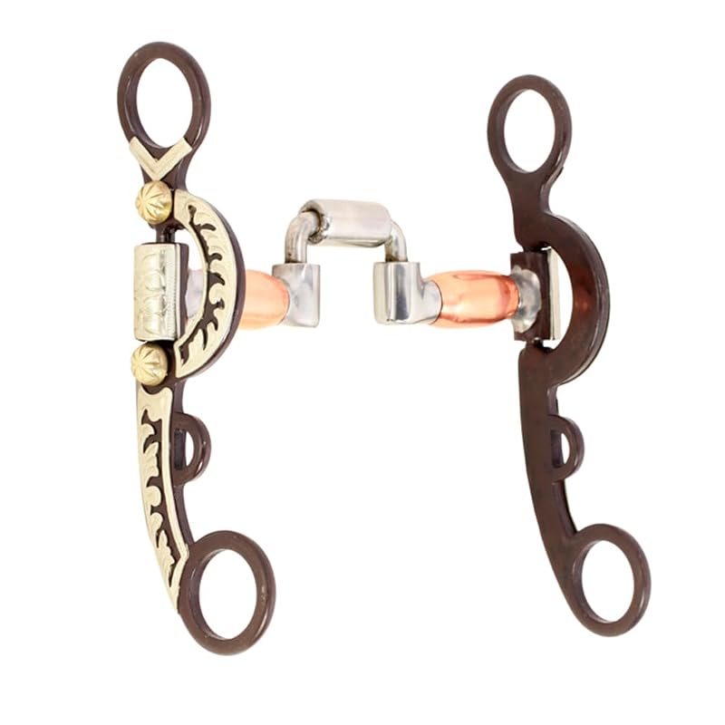 Hinged Correction Mouth Bit 5'' Mouth, 6'' Cheeks – Copper Roller
