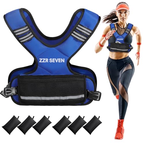 Weighted Vest for Men and Women - Adjustable 4-10lbs Fitness Running Vest Blue