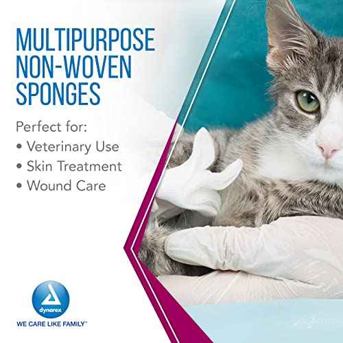 Dynarex Non-Woven Sponges, Sterile, Gauze Sponges, for Cleansing, Prepping and Dressing, Highly-Absorbent and with Less Linting, 3"x 3", 4 Ply, 1 Case of 1200 Non-Woven Sponges (24 Boxes of 50)