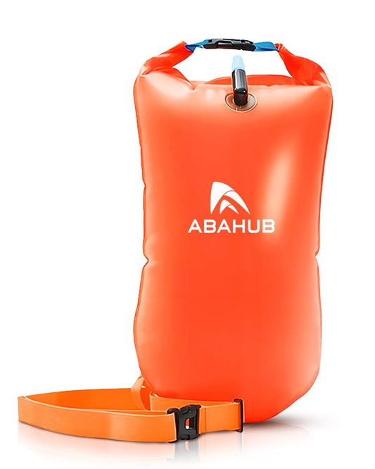 Abahub Swim Buoy Safety Tow Float Swim Bubble Achieve Be Bright, Be Seen, Be Safer for Open Water Swimmers and Triathletes During Outdoor Swimming High Visibility Buoy Orange 15L