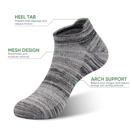 Men's Breathable Bamboo Ankle Socks 6 Pack - Multicolor, Slim Fit