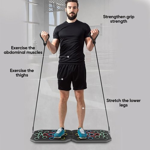 Saker Plus Foldable Push Up Board|Portable Pushup Bar|Push Up Handles for Floor|Workout Equipment for Men and Women|Strength Training|Home Gym Office