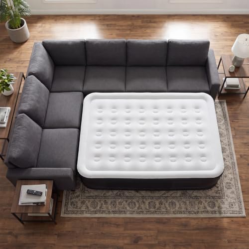 Sweetcrispy 18-Inch Queen Air Mattress with High Capacity Pump, Non-Slip Base