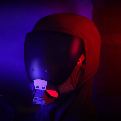 HSAPAZD Tactical Punk Mask Sci-fi Functional Wind Mechanical Role-Playing Mask Half Helmet Technology Sense Paintball Firearms Outdoor Skiing Anti-Fog Goggles CS War Game Protective Equipment