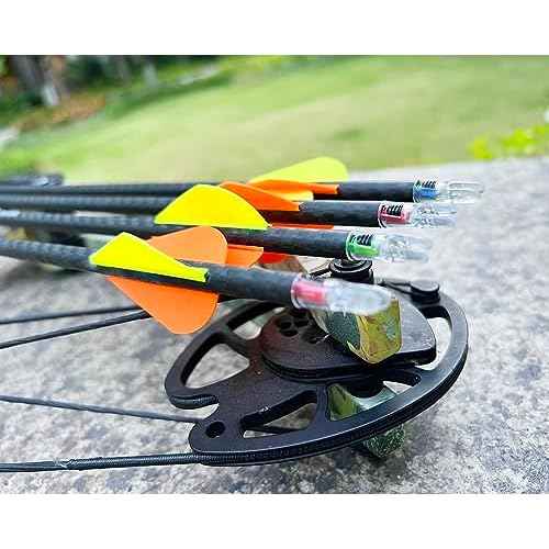 6PCS Lighted Nocks for Arrows with .246/ .244/ .233/ .204/ .165 Inside Diameter Bolts with ON/Off Switch Light up Knocks Compound Bow Arrow Nocks for Hunting Shooting