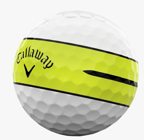 Callaway Golf Chrome Tour X 360 Stripe Golf Ball (Yellow)