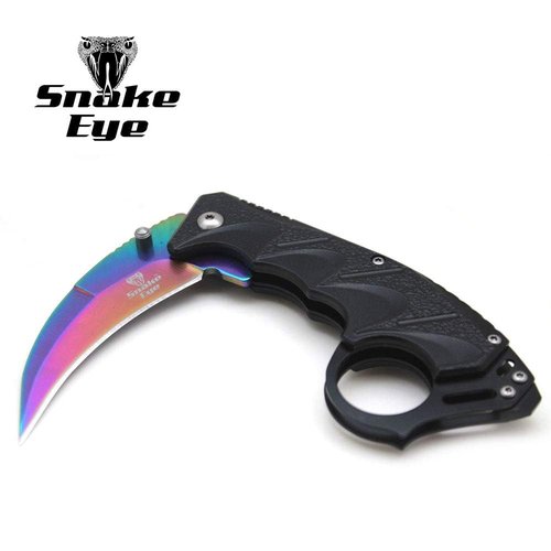 Everyday Carry Folding Pocket Knife, Assisted Opening, Tactical Design (Rainbow)