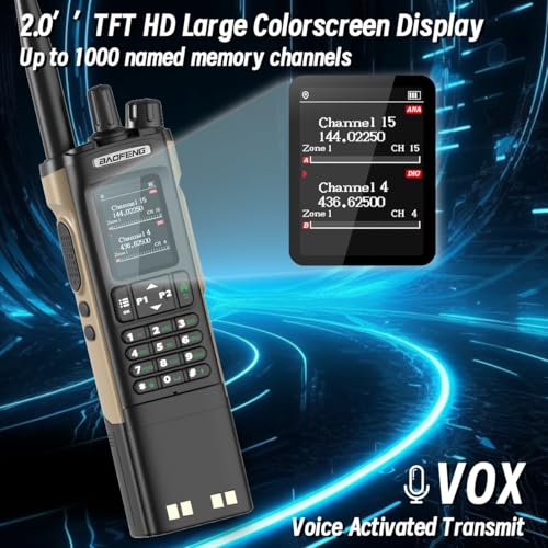 Ham Radio Baofeng DM32 DMR Radio Handheld Rechargeable Walkie Talkies Long Range DM32UV 5RM Two Way Radio NOAA Weather Radio with GPS, Copy Frequency 3800mAh Battery USB-C Charging with Radio Holster