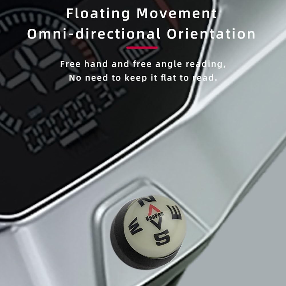 KanPas VA-20L Luminous EDC Ball Compass Free Angle Traditional Reading for Motorcycle