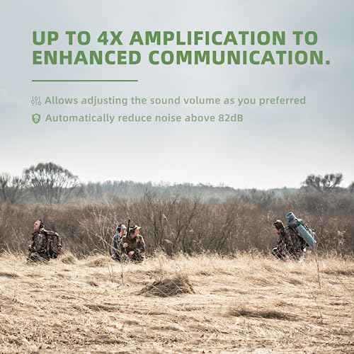 PROHEAR Electronic Ear Protection for Shooting with 4X Sound Amplification, Gun Range Hearing Protection Muffs, NRR 23dB Noise Reduction Headphones for Hunting, Green