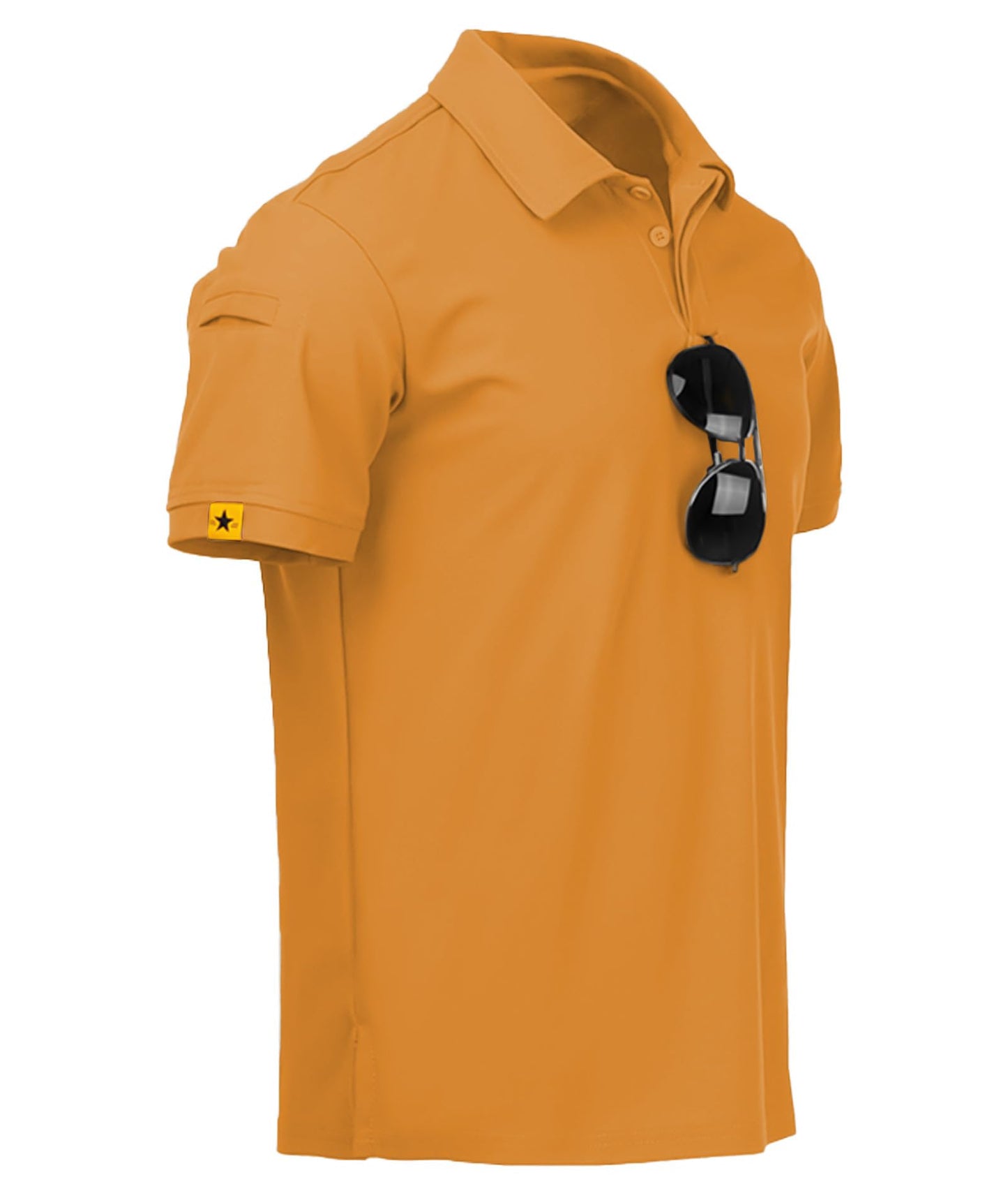 ZITY Mens Polo Shirt Short Sleeve Sports Tactical T-Shirt Athletic Golf Polos Daily Casual Stylish Collared Shirts for Men Light Orange XX-Large