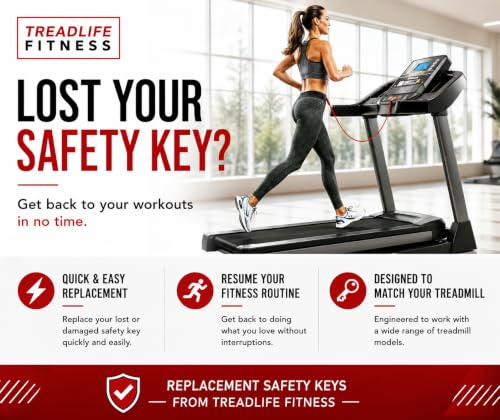 Treadmill Safety Key Replacement for AFG, Horizon, Livestrong Treadmills