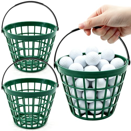 3 Pack Golf Ball Baskets - Portable Plastic Ball Containers for Golf Practice